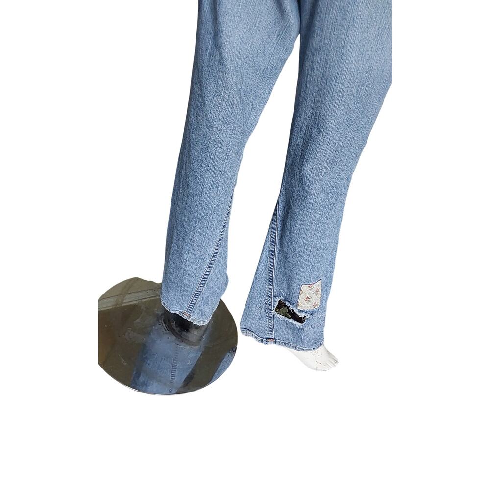 Cache Distressed Boho Hippie Patch Boot Flare Jea… - image 6